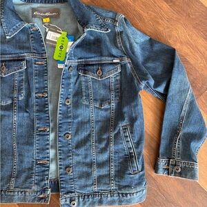Eddie Bauer Medium Wash Blue Denim Jacket, Womens